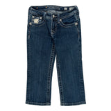 Age 12 Miss Me Contrast Stitch Jeans - Medium Dark Wash Cotton