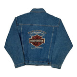 Hollywood Harley Davidson Denim Jacket - Large Blue Cotton