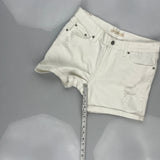 Levis Denim Shorts - 32W UK 12 White Cotton