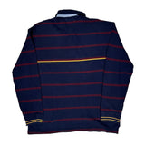 Tommy Hilfiger Striped Long Sleeve Polo Shirt - 2XL Navy Cotton