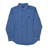 Age 7 Ralph Lauren Checked Shirt - Small Blue Cotton