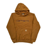 Carhartt Spellout Hoodie - Medium Brown Cotton