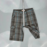 Levis Checked Cargo Shorts - 30W 12L Grey Cotton Blend