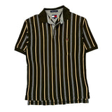 Tommy Hilfiger Striped Polo Shirt - Medium Black Cotton
