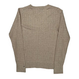 Tommy Hilfiger Cable Knit Sweater - Large Beige Cotton