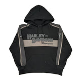 Harley Davidson Spellout Hoodie - XL Black Cotton