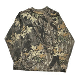 Mossy Oak Camo Long Sleeve T-Shirt - XL Khaki Cotton