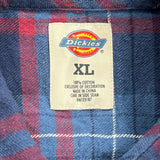 Dickies Checked Flannel Shirt - XL Blue Cotton