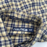 Nautica Checked Shirt - Small Beige Cotton
