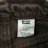 Levis 550 Jeans - 24W UK 4 Brown Cotton