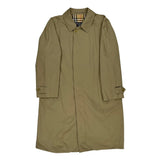 Burberry Checked Trench Coat - Large Beige Cotton