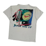 Made In USA Nike Tennis Graphic T-Shirt - Medium White Cotton