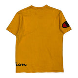 Champion Spellout T-Shirt - Medium Yellow Cotton