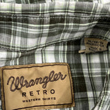 Wrangler Checked Shirt - XL Green Cotton