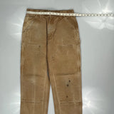 Carhartt Double Knee Carpenter Trousers - 32W 30L Brown Cotton