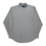 Ralph Lauren Striped Shirt - Large Blue Cotton