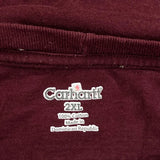 Carhartt T-Shirt - 2XL Burgundy Cotton