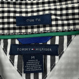 Trim Fit Tommy Hilfiger Checked Short Sleeve Shirt - Medium Black & White Cotton