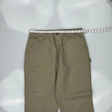 Original Dungaree Fit Carhartt Carpenter Trousers - 36W 30L Khaki Cotton