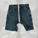 Wrangler Carpenter Shorts - 32W 10L Dark Wash Cotton