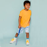 Kids Shorts: Organic Cotton Cloud Print Drawstring Shorts - FINAL SALE