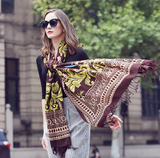 Anyyou 100% Merino Wool Multipattern Color Silk Satin Large Winter Scarf Pashmina Shawl Bandana Perfect For Women Ladies Fashion Style