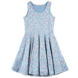Kids Organic Cotton Sleeveless Twirl Dress: Cherry Blossom