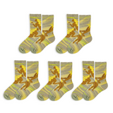 Anyfootwear 5 Pairs Size 5-9 Unisex Long Socks Cartoon Creative Women Print Design Warm Winter Socks Comfortable Casual Foot Accessories