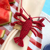 Lobster Napkin Ring made of iraca palm - Red - Sold by Set