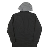 WRANGLER Mens Black & Grey Casual Cotton Blend Zip Jacket S Hooded Workwear