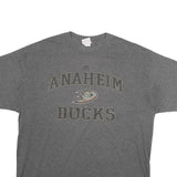 MAJESTIC Mens Grey Anaheim Ducks Graphic T-Shirt XL Short Sleeve Crew Neck