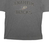 MAJESTIC Mens Grey Anaheim Ducks Graphic T-Shirt XL Short Sleeve Crew Neck