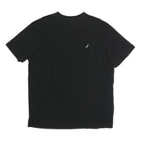NAUTICA Mens Black Crew Neck Short Sleeve T-Shirt L Cotton Classic
