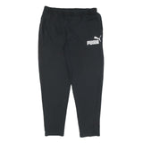 PUMA Mens Joggers Black L W32 L30 Cotton Blend Slim Tapered Fit Logo Print