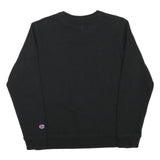 CHAMPION Boys Black XL Crew Neck Cotton Blend Sweatshirt Embroidered Logo