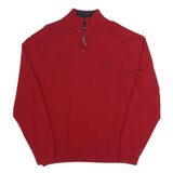 NAUTICA Mens Red Pullover Plain Crew Neck Basic Knit 2XL Cotton Sweater
