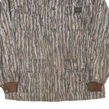 Mens Brown Cotton Blend Liberty Button Jacket L Striped Casual Outerwear