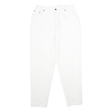 LE COMTE Womens Classic White Jeans Denim W30 L32 Zip Pockets Embroidered Logo