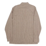 CLUB 21 Mens Beige Checked Shirt M Cotton Blend Long Sleeve Button Shirt
