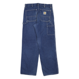 CARHARTT Mens Regular Blue Denim Stone Wash Jeans W32 L31 Workwear Loose Fit