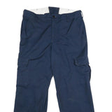 RED KAP Mens Polyester Blend Navy Regular Cargo Trousers W34 L31 Workwear Zip