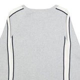 TOMMY HILFIGER Womens Grey & White Plain Jumper Crew Neck Basic Knit L Cotton