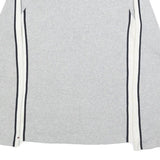 TOMMY HILFIGER Womens Grey & White Plain Jumper Crew Neck Basic Knit L Cotton