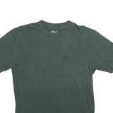 DICKIES Mens Green & Black Plain T-Shirt L Short Sleeve Crew Neck Pocket