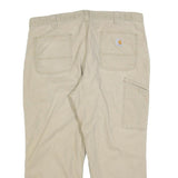 CARHARTT Mens Beige Cotton Blend Relaxed Fit Straight Trousers W40 L26 Workwear