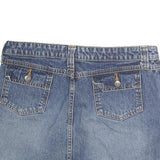 LEI Womens Blue Denim Mini Cotton Skirt Size M Pockets Casual Summer
