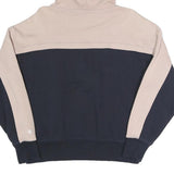 CHAMPION Womens Beige & Navy Hoodie S Cotton Blend Casual Drawstring Hood