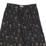 SAG HARBOR Womens Black & Beige Floral Midi Straight Skirt Cotton Blend L