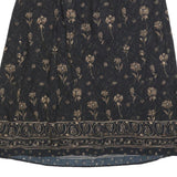SAG HARBOR Womens Black & Beige Floral Midi Straight Skirt Cotton Blend L