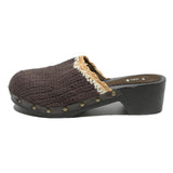 LEI Womens Brown & Beige Crochet Mules Synthetic UK 5 Comfort Stylish Clogs